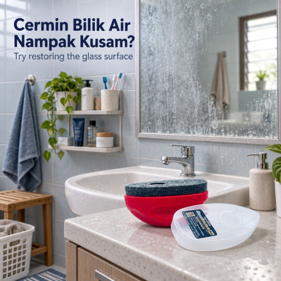 ClearWhite GlassRestore Pro Penghilang Kesan Air Cermin Bilik Air Shower Glass Watermark and Water Spot Remover ClearWhite GlassRestore Pro Penghilang Kesan Air Cermin Bilik Air Shower Glass Watermark and Water Spot Remover