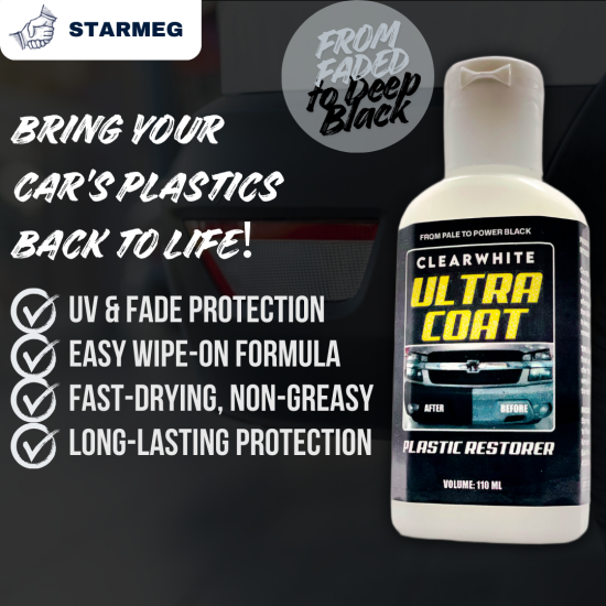 ClearWhite Ultra Coat Quartz Plastic Coating Faded Plastic Renewal for Car Motor Trim Crystal Coating Concentrated
