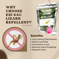 EziSac Lizard Repellent - Fast Acting Effective Natural Long-Lasting No Mess No Sticky Formula to Halau Cicak 