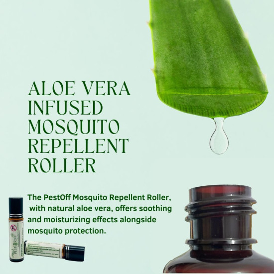 PestOff Natural Mosquito Repellent Roll On with Essential Oils and Aloe Vera Ubat Nyamuk Semula Jadi Ubat Nyamuk Aedes