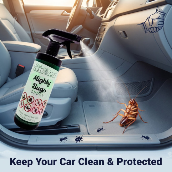 PestOff Mighty Bug Spray Bunuh Lipas Dalam Kereta Fast-Acting Formula Perangkap Lipas Kill German Cockroach Kill Roaches Kill Cockroach