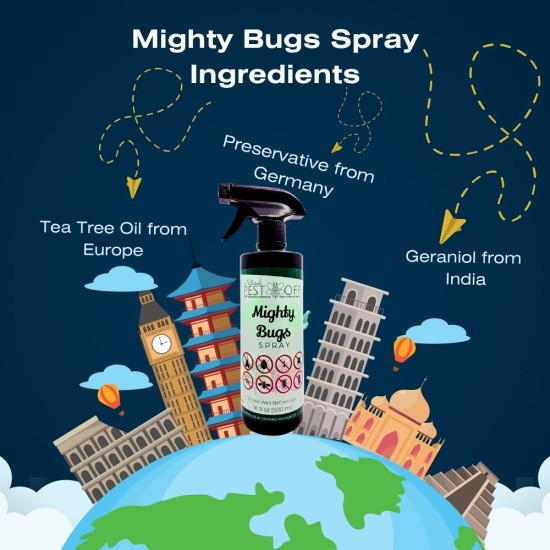 PestOff Mighty Bug Spray Bunuh Lipas Dalam Kereta Fast-Acting Formula Perangkap Lipas Kill German Cockroach Kill Roaches Kill Cockroach