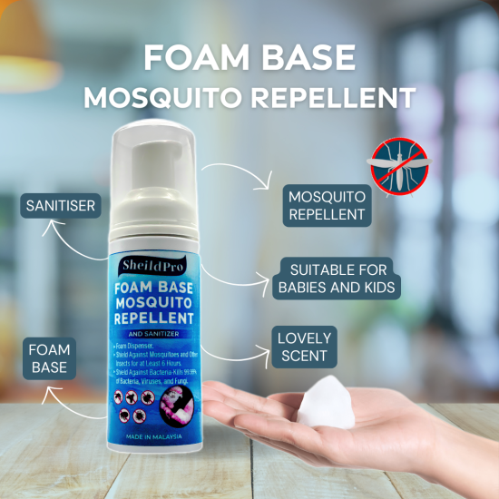 ShieldPro Foam Effective Mosquito Repellent for Adults Kids Baby Penghalau Nyamuk Berkesan Dewasa Kanak Kanak Bayi
