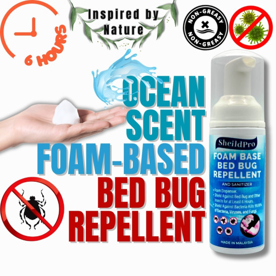 ShieldPro Foam Bed Bug Repellent - Fast-Acting & Gentle Protection, Repel Bed Bugs from Skin, Mosquito Protection ShieldPro Foam Bed Bug Repellent - Fast-Acting & Gentle Protection, Repel Bed Bugs from Skin, Mosquito Protection