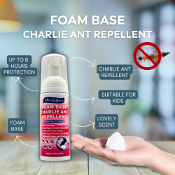 ShieldPro Foam Charlie Ant Repellent -  Repel Semut Charlie from Skin, Fast-Acting & Gentle Protection