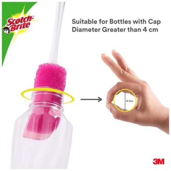 3M Scotch Brite Full Set Non Scratch Bottle Cleaner Antibacterial Cup Brush 1 Pc Pack