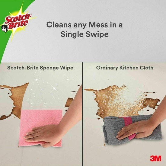 3M Scotch Brite Sponge Cloth Highly Absorbent Effective Household Cleaning Machine Washable Sponge Cloth 2 Pcs Pack