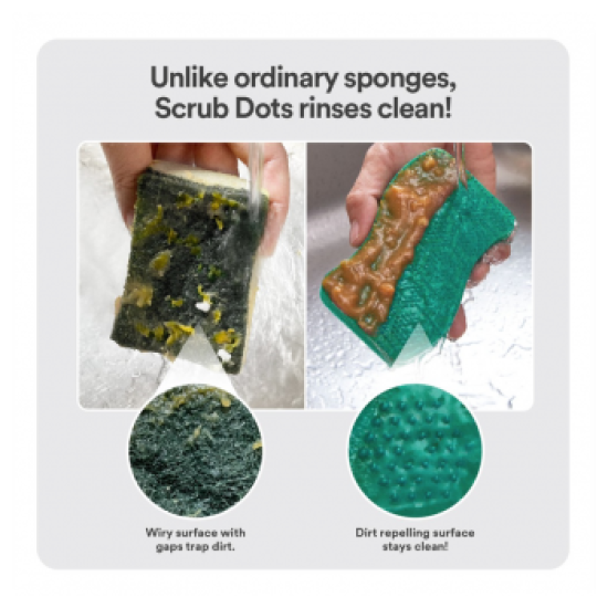 3M Scotch Brite Scrub Dots Heavy Duty Scouring Sponge Antibacterial foam 2 pcs Pack