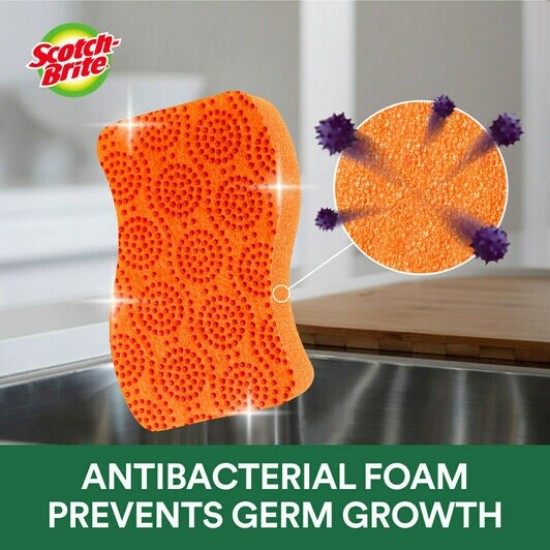 3M Scotch Brite Scrub Dots Non Scratch Scrub Scouring Sponge Antibacterial foam 2 pcs pack